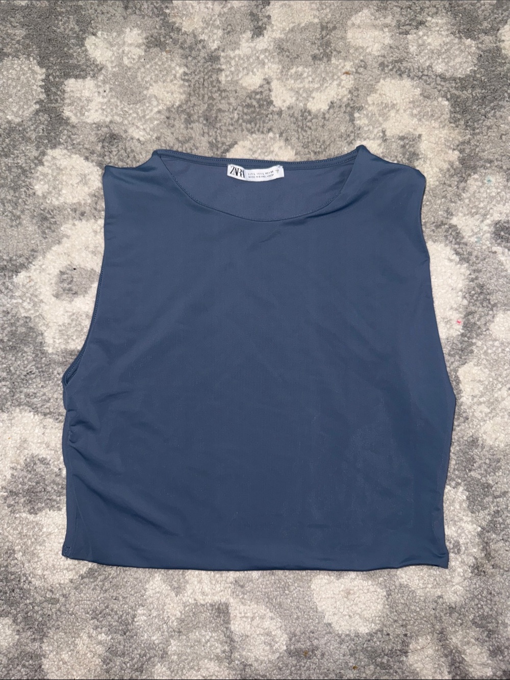 ZARA Dark Blue Ribbed Tank Top
